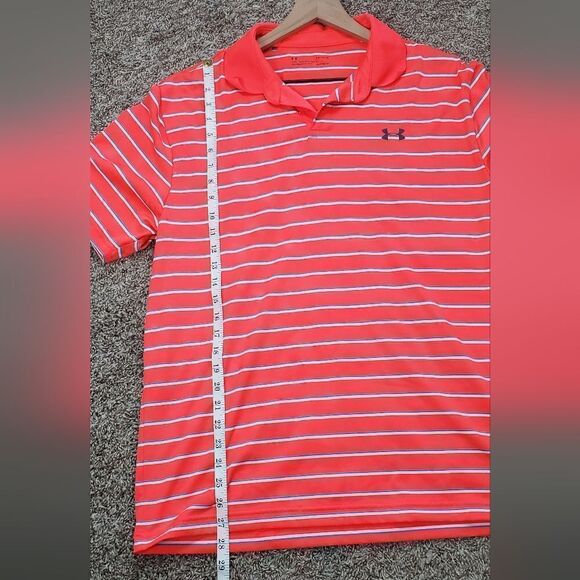Under Armour Orange Striped Polo Shirt - Picture 4 of 5